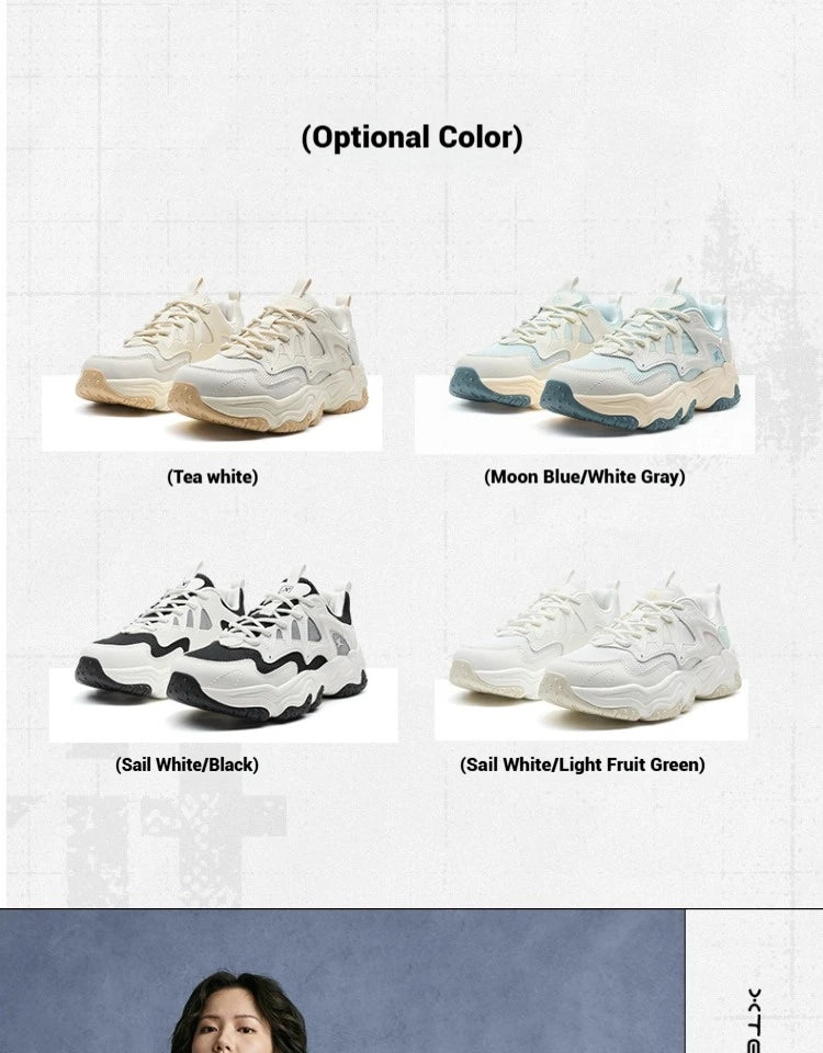 Xtep Casual Shoes 2025 Spring And Summer Lightweight Sports Shoes Thick Sole Fashionable Street Style Sneakers 875319320004