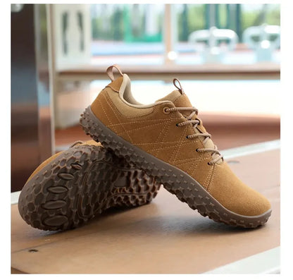 Suede Leather Shoes PU Fabric Wide Toe Shoe Anti-slip Hiking Shoe Workwear Men's Sports Shoes Women's Outdoor Walking Shoes