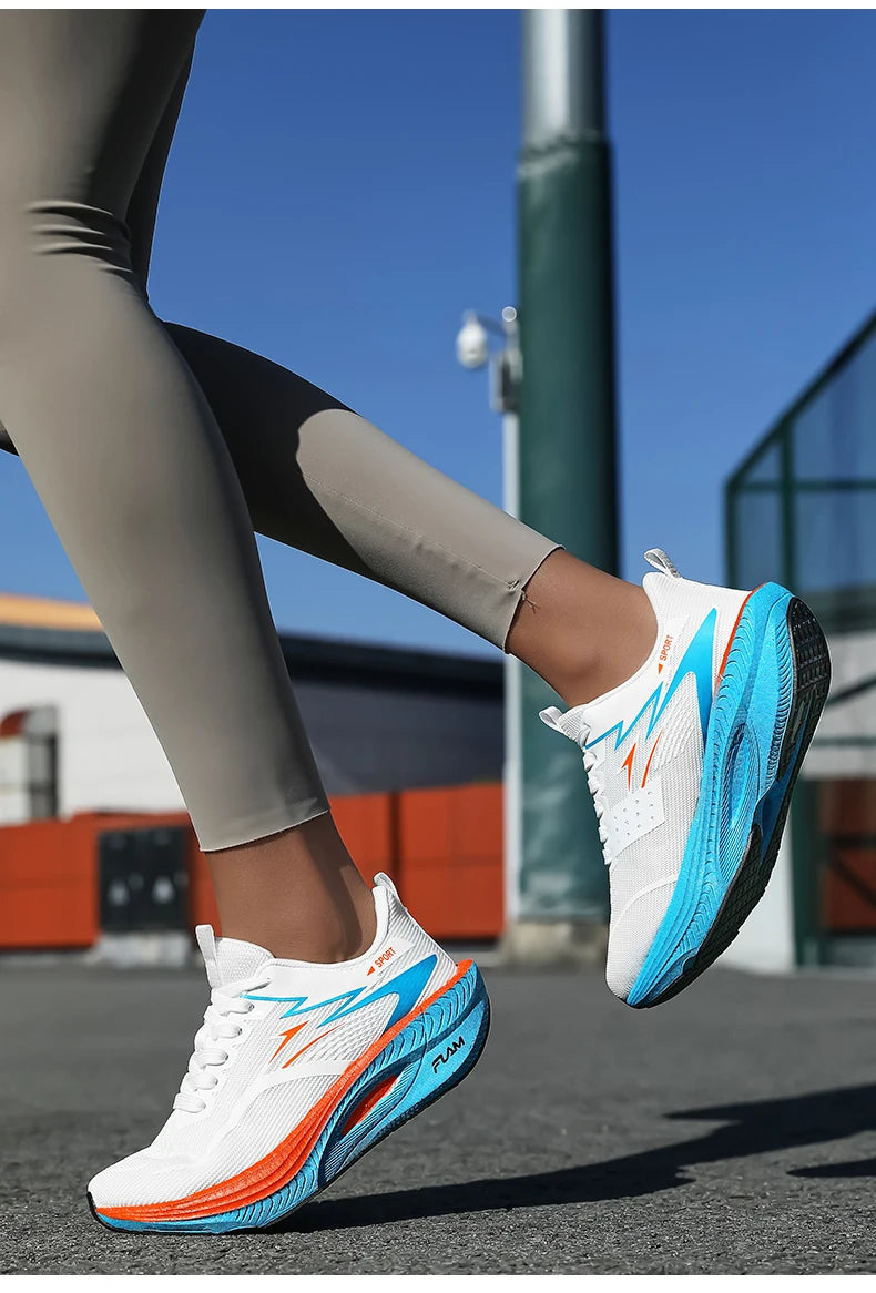 Laufschuhe für Herren und Damen – Marathon-Sportschuhe mit Luftdämpfung, Carbonplatte, atmungsaktiv, leicht und bequem für Outdoor-Aktivitäten