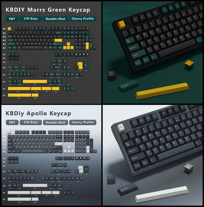 KBDiy GMK Illusion Tastenkappen Cherry-Profil Double-Shot PBT ISO-Tastenkappen für Gamer Mechanisches Tastatur-Kit Gaming Point Retro-Tastenkappe