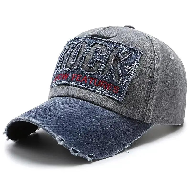 Hochwertige Baseballkappe aus Baumwolle mit ROCK-Schriftzug-Stickerei für Damen und Herren – Gorras Snapback Outdoor-Sport-Sonnenhut