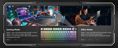 Teclado mecânico ATTACK SHARK X85 Tri-mode Gasket 75% com botão CNC, acolchoamento de 5 camadas, hot-swappable, retroiluminação RGB, NKRO