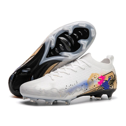 New Men Football Boots Cleats Training Shoes Soccer Shoes Non-Slip Match Ultralight Soccer FG Long Spikes Outdoor Drop Shipping
