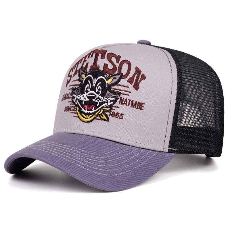 2025 Cartoon New Baseball Hat STETSON Cartoon Cat Truck Hat Street Hip Hop Hat Daily Leisure Sports Sunshade Breathable Mesh Hat