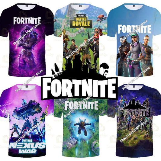 Children's Summer T Shirt Battle Royale Fortnite Hero Victory 3d T-shirt Tees Boys Girls Baby Clothes
