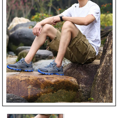 Brand Hiking Shoes For Men Non-slip Trekking Sneaker Spring Summer Breathable Rock Climbing Shoes Men Sport Outdoor Sneakers Man