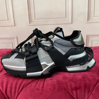 2026 Fashion Women Sneakers Size 35-46 High Quality  Platform Sneaker Men Casual Shoes Sports Running Shoes Lace Up Patchwork