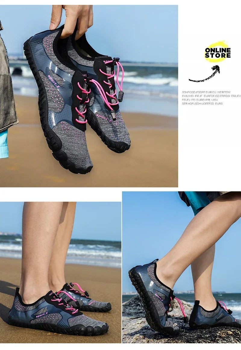 Men Lightweight Refreshing Aqua Boots Breathable Women Outdoor Water Shoes Anti-Slippery Wear-Resistant Sports Hiking Sneakers