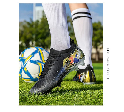 New Men Football Boots Soccer Cleats FG Non-Slip Training Shoes Soccer Shoes Long Spikes Match Ultralight Outdoor Drop Shipping