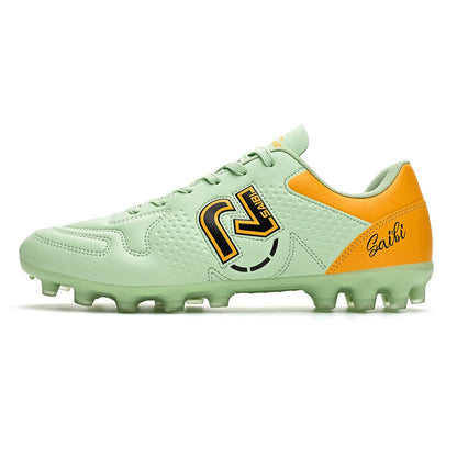 Low-top studded soccer shoes, unisex, TF and FG, slip-resistant and wear-resistant, available in 4 colors to choose from.
