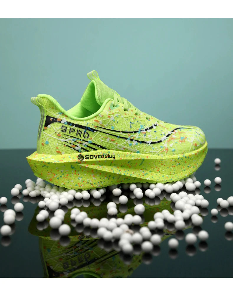 Scarpe da running uomo e donna con piastra in carbonio, ammortizzate per maratona, sportive, traspiranti, leggere, comode, antiscivolo e atletiche