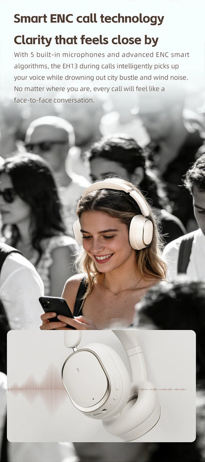 FiiO EH13 Wireless Noise Cancelling Headphones, Hybrid ANC Bluetooth Over-Ear Headphones, 45H Playtime, Headphones for Travel/Game
