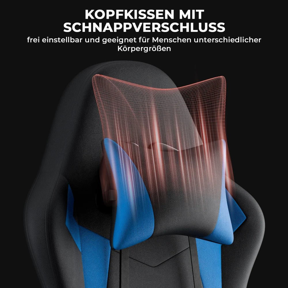 Gaming Chair Ergonomic Gaming Chair with Lumbar Support and Headrest, Gamer Chair Height Adjustable