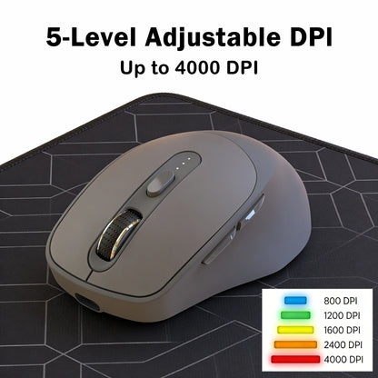 Ratón inalámbrico FREEWOLF X7 Bluetooth 2.4G de modo dual, silencioso, recargable, 4000DPI, con indicador de batería, ergonómico para PC, Mac y portátil