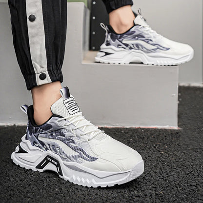 Herren-Sportschuhe, modische Schnürschuhe, vielseitig, rutschfest, mit dicker Sohle, bequeme Freizeit-Laufschuhe für Teenager und Herren, für den täglichen Gebrauch