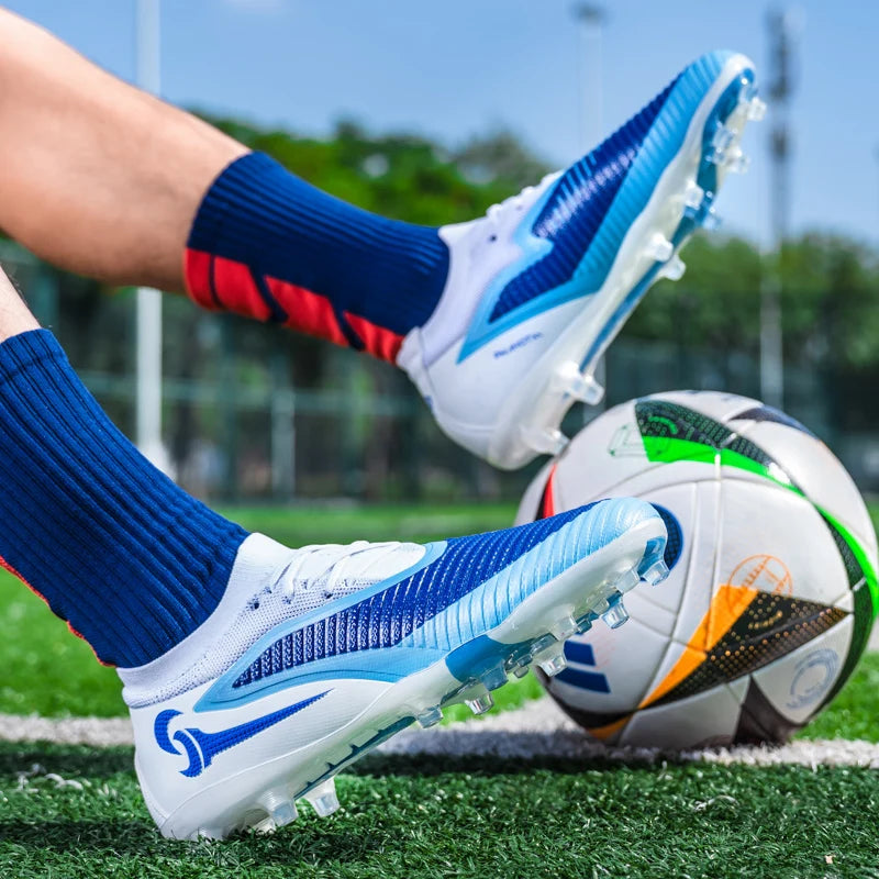 New Men Football Boots Outdoor Sport Boys Long Spikes Non Slip Breathable Match Training Cleats Soccer Shoes Adult Comfortable