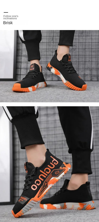 Running Sport Fashion High Top Sneakers Zapatillas De Deporte 2024 Men Casual Mesh Shoes Light Soft Breathable Vulcanized Shoes