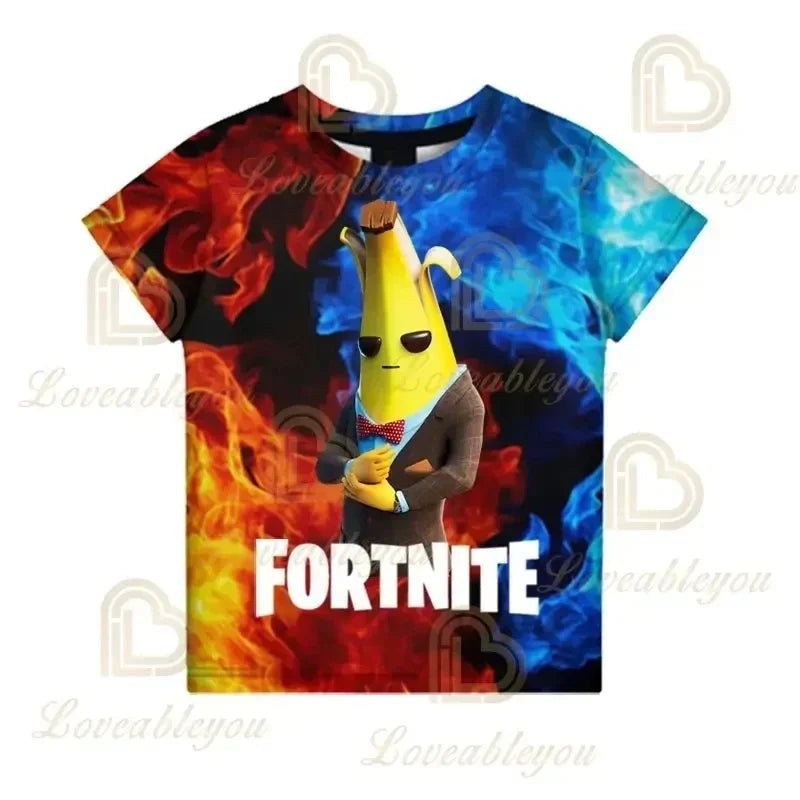 Fortnite 3D Printed Short Sleeve T-Shirt Game Cartoon Print Battle Royale Adult Kid Clothes Kids T-shirt Harajuku T-shirt