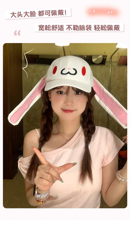 2025 NEW CUTE Long Rabbit Ear Hat Y2K Style Denim Blue Baseball Cap Fashion Hip-Pop Cap Couple Birthday Gifts