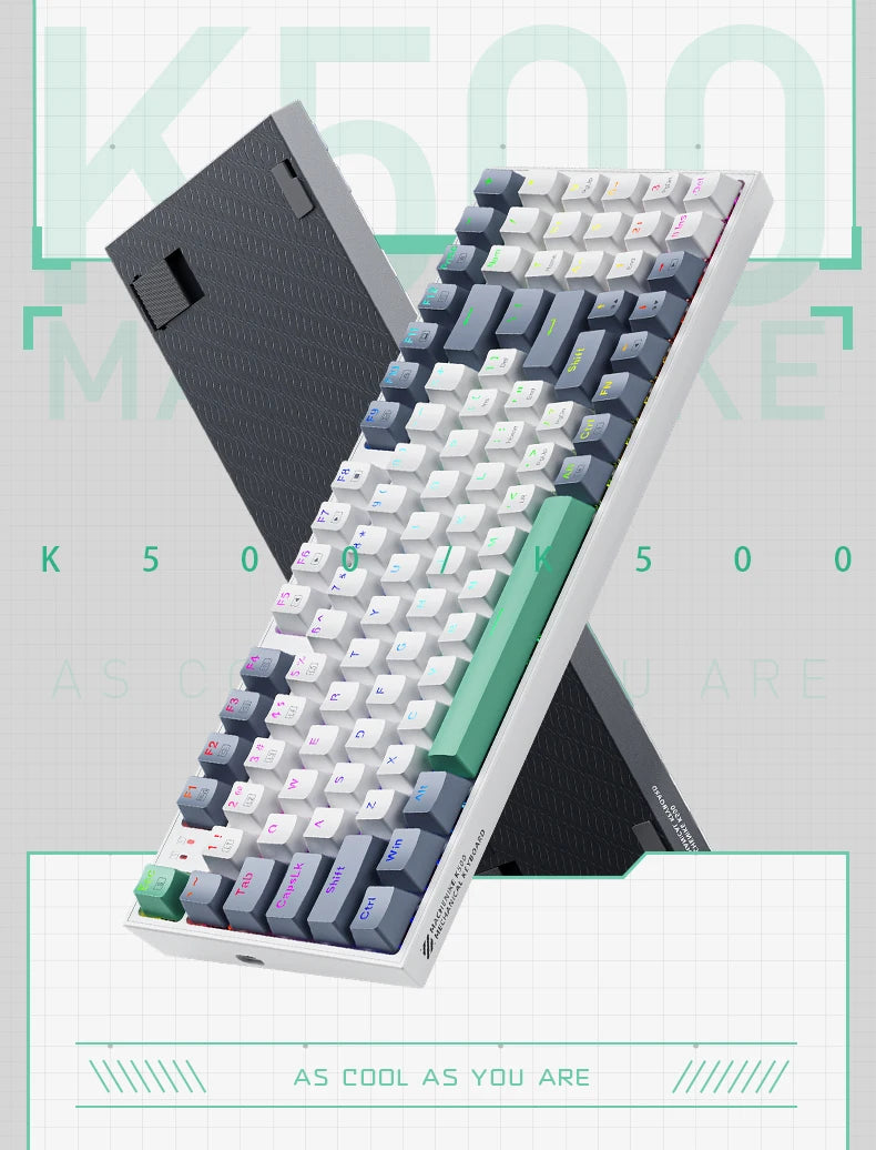 MACHENIKE K500 mechanische Tastatur – kabelgebundene Gaming-Tastatur K500-B94, Hot-Swappable, 94 Tasten, 90%-Layout, RGB-Hintergrundbeleuchtung für PC und Laptop