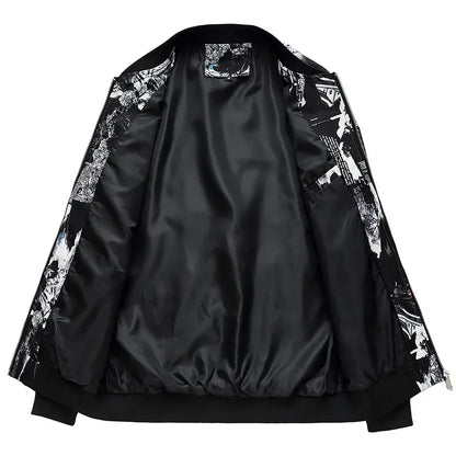 Spring and Autumn Men's Flower Jacket, Large Size Urban Casual Jacket, Multicolor Available