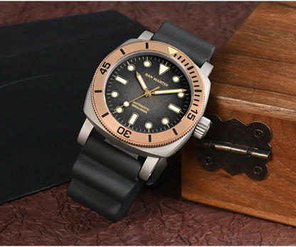 San Martin 42mm Retro Titanium Diver Watch NH35 Automatic Men's Mechanical Watches Bronze Bezel Sapphire Luminous Waterproof 200m