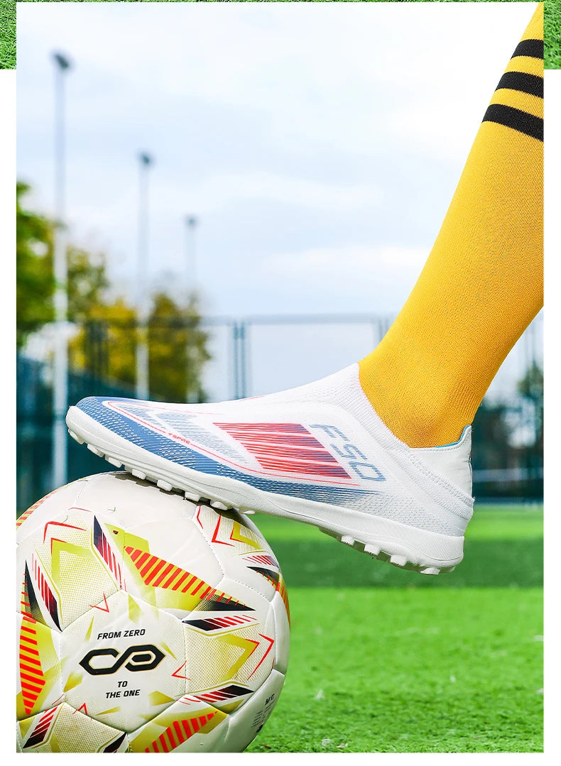Men's Football Boots Futsal Ultralight Soccer Shoes Training TF Match Long Spikes Breathable Indoor Sneakers Cleats Drop Shipping