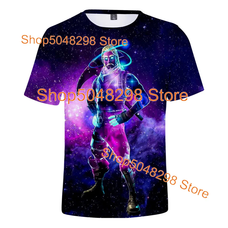 T-shirt Fortnite Bushranger per bambini, stampa 3D Banana Peely, T-shirt da uomo e donna, maglietta Battle Royale, top estivo, regalo di compleanno