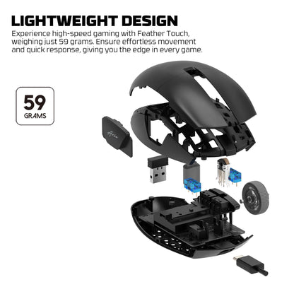 FANTECH Aria XD7E 2.4G Wireless Gaming Mouse PixArt 3311 1000Hz 59g Lightweight Gamer Mice  For PC Laptop