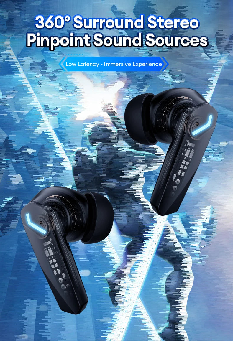 Auriculares inalámbricos Lenovo GM2 Pro TWS Bluetooth 5.3 – Auriculares HD con control táctil y micrófono, auriculares deportivos impermeables