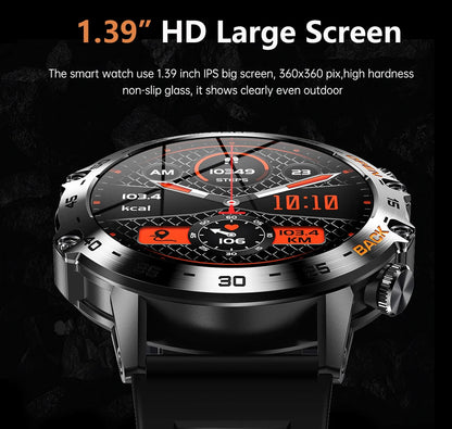 MEVADEN Steel 1.39 inch Men Luxury Smart Watch Bluetooth Call Sport Fitness Tracker Health Monitor Smartwatch for Male MD52