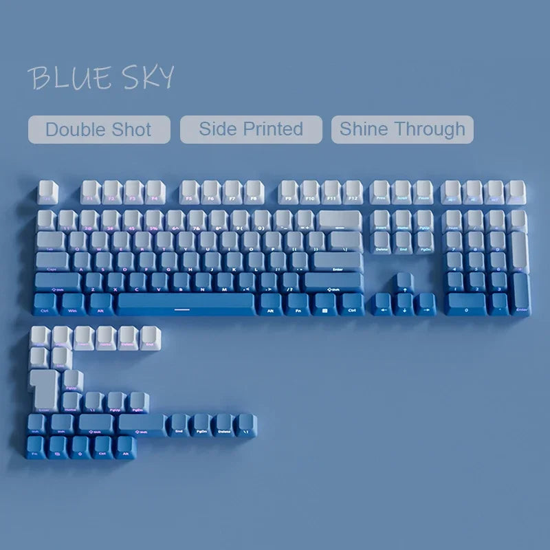 Nuovi keycap per tastiera meccanica da gaming 60/64/84/98/108 con switch MX, 135 tasti, profilo OEM, PBT, incisione laterale, sfumatura rosso e nero
