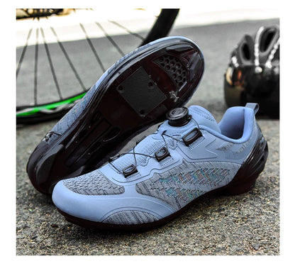 MTB Cycling Shoes for Men and Women T03 Purple Breathable Speed Self-Locking Road Cycling Sports Shoes Outdoor Racing Training Sneakers