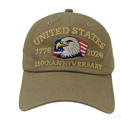 1pc United States 250th Anniversary Baseball Caps for Women,Washed Retro Design,Handmade Embroidery Hat for Parties,Adjustable