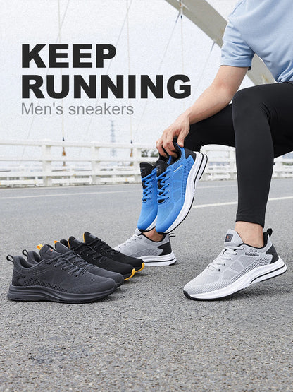 Baasploa Men's Running Shoes Brand, Male Designer Mesh Casual Sneakers, Lightweight Lace-Up New Male Outdoor Sports Tennis Shoes