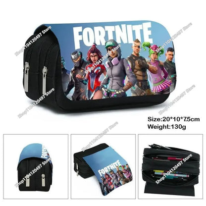 Victory Royale Student Boys Girls Fortnited Capacity Stationery PencilCase Peely Llama Hero Children's Pen Box Kids Teen Bags