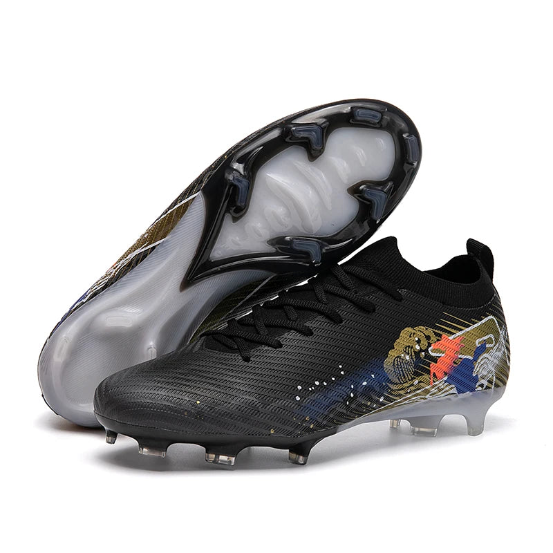 New Men Football Boots Soccer Cleats FG Non-Slip Training Shoes Soccer Shoes Long Spikes Match Ultralight Outdoor Drop Shipping