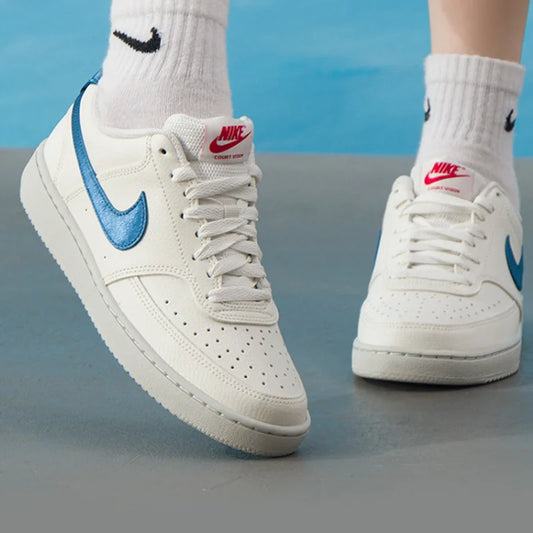 Authentic Nike Court Vision Low Women's Minimalist Versatile Outdoor Breathable Casual Sneakers IM7799-133