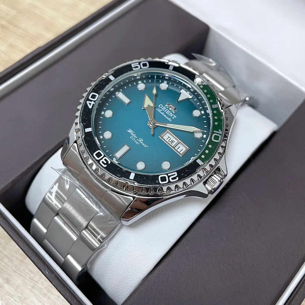 Orient Automatic Diver Watch Men 200M Waterproof Multi-Color Dial Stainless Steel Wristwatch