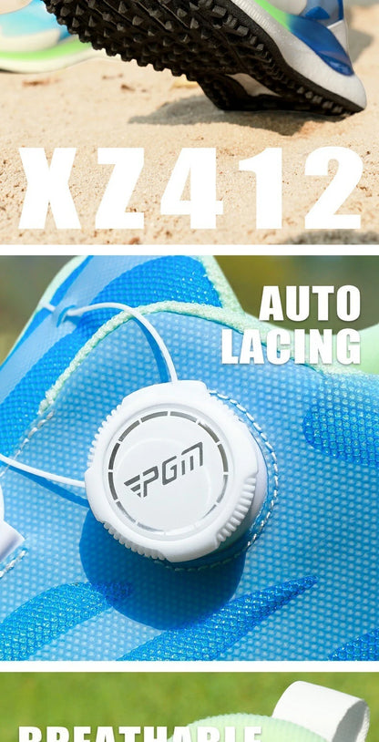 PGM Men Golf Shoes Ultra Soft Sole Knob Shoelaces Breathable Anti Slip Outdoor Sports Sneakers XZ412