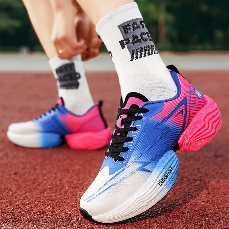 Couple Sports Shoes Professional Marathon Comfortable Jogging Shock-absorbing Training Shoes High Rebound Anti-Slip Racing Shoes
