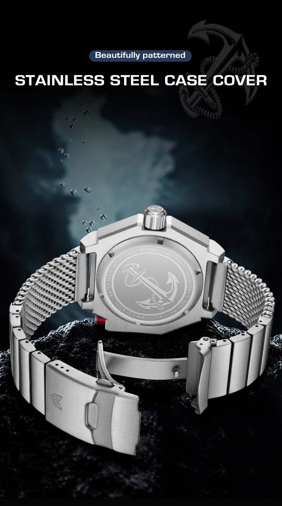 FeelNever Top Brand Luxury Automatic Watch For Men Fashion Business Watch Men Military Waterproof Men's Mechanical Wristwatches