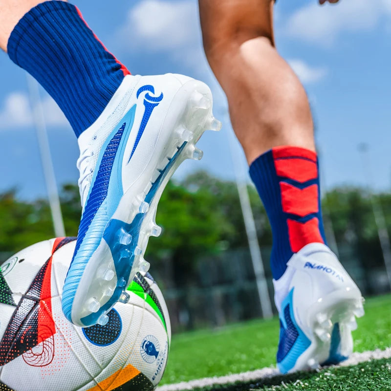 New Men Football Boots Outdoor Sport Boys Long Spikes Non Slip Breathable Match Training Cleats Soccer Shoes Adult Comfortable