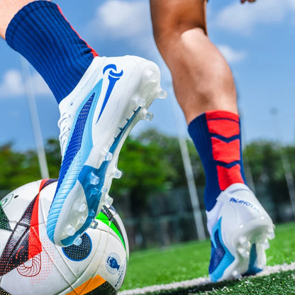 New Men Football Boots Outdoor Sport Boys Long Spikes Non Slip Breathable Match Training Cleats Soccer Shoes Adult Comfortable