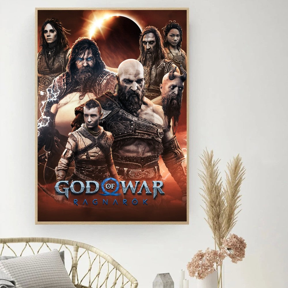 Game God Of War Poster DIY Vintage Movie Poster Wall Art Painting Study Stickers Small Szie Wall Painting