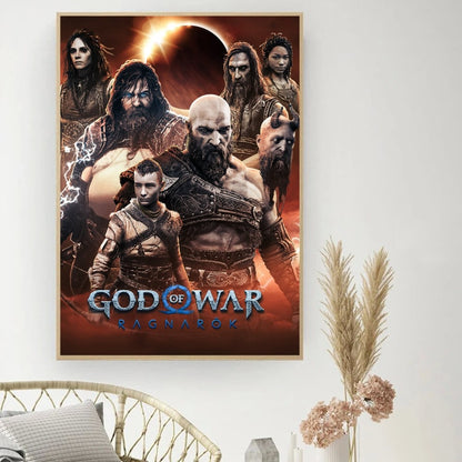 Game God Of War Poster DIY Vintage Movie Poster Wall Art Painting Study Stickers Small Szie Wall Painting