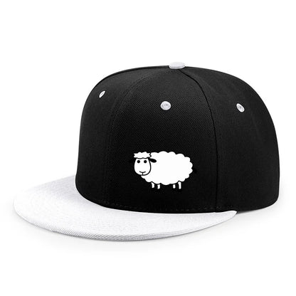 Unisex Adjustable Baseball Cap - Street Style Flat Brimmed Sheep Pattern Hat Casual Versatile And Personalized Hat