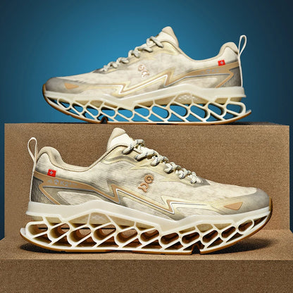 2026 New Summer Outdoor Mens Sports Shoes 3D Printed Sole Rebound Lightweight Running Shoes Foot Protection Stable Walking Shoes