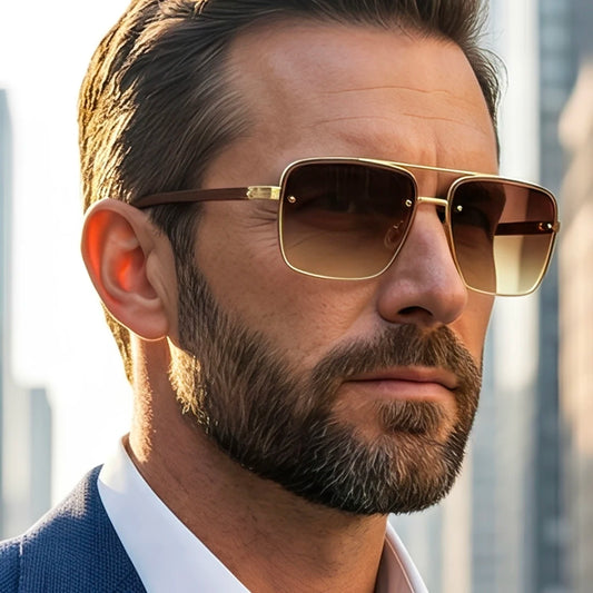 UV400 Protection Square Sunglasses Women Trendy Beach Vacation Brand Design Wooden Vintage Retro Sunglass Men Fashion Glasses