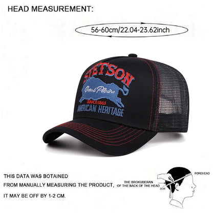 2025 Personalized New Truck Hat STETSON Red Bear Breathable Mesh Hat Street Hip Hop Hat Daily Casual Wear Sunshade Baseball Hat